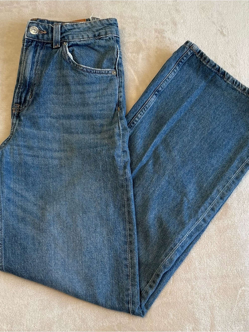 H&M Women’s High Waisted Wide Leg Denim Jeans in Blue